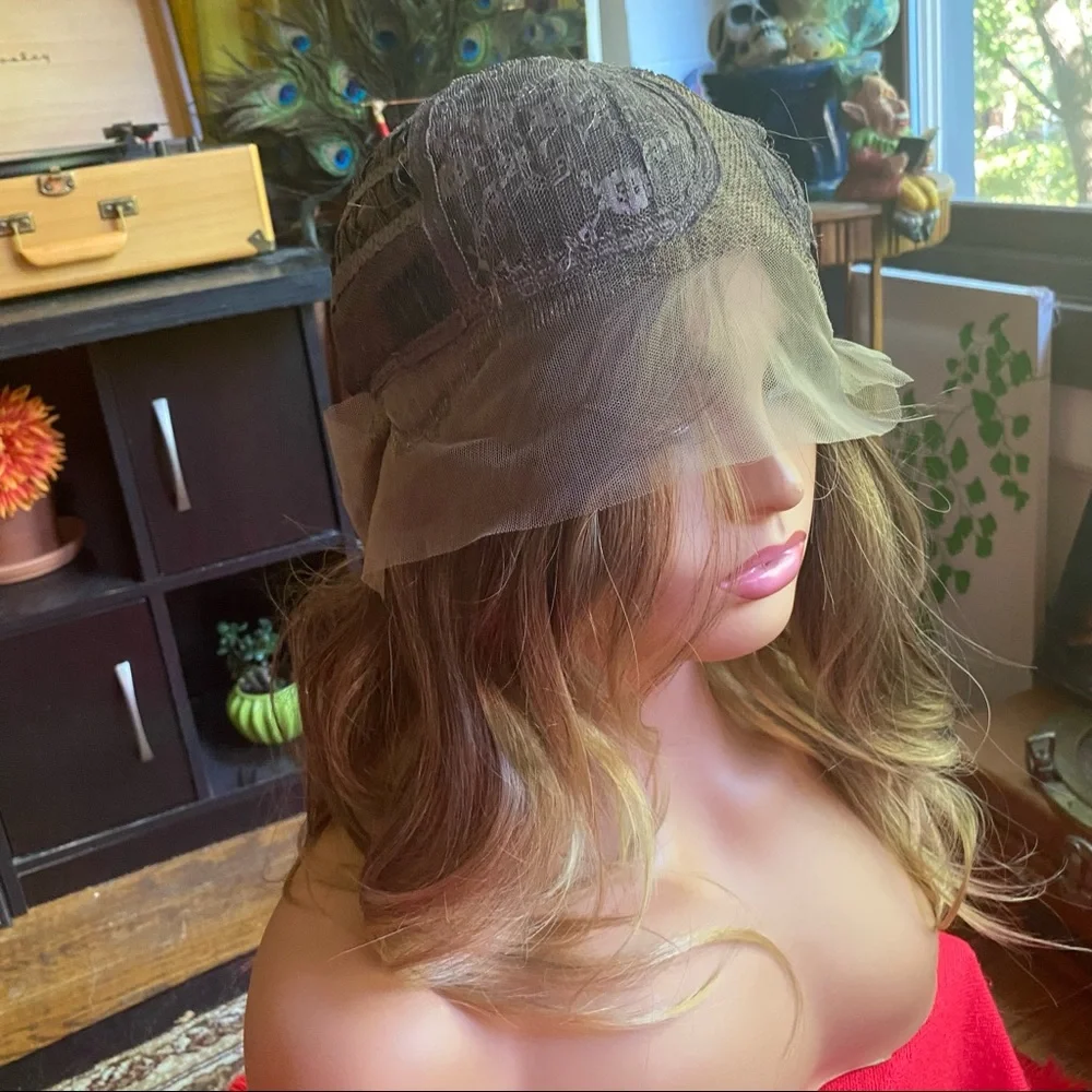 Brown blonde layered very realistic full lace front wig